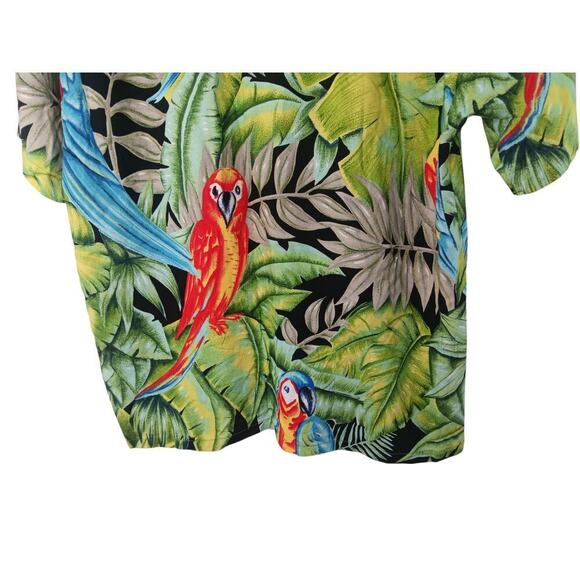 Pineapple Connection Hawaiian Shirt Mens Large Parrot Tropical Rayon Aloha Luau - Picture 8 of 12